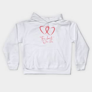 Two Hearts, One Love Kids Hoodie